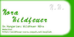nora wildfeuer business card